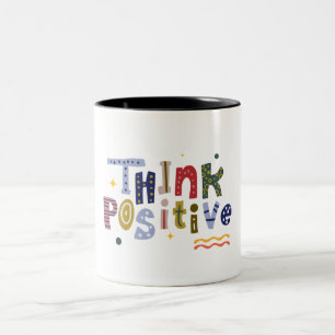 Taza Bicolor Colorido azul de pensamiento positivo