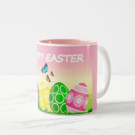 Taza Bicolor Colorido café decorativo de Pascua