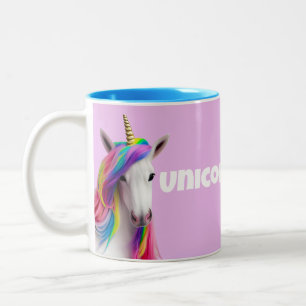 Taza Bicolor Colorido café unicornio