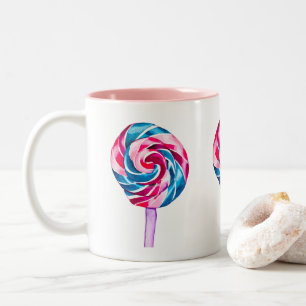 Taza Bicolor Colorido caramelo lipeta acuarela arte