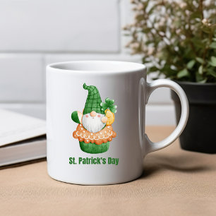 Taza Bicolor Colorido Gnome lindo ilustrado Día de San Patricio