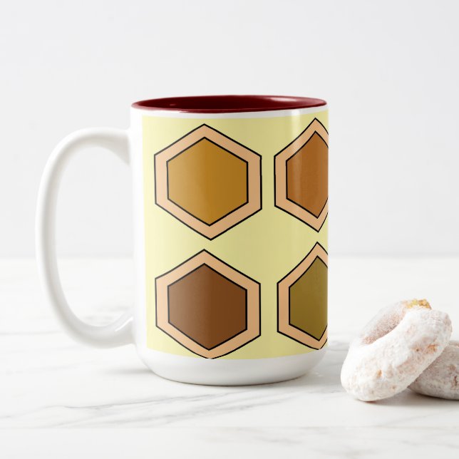Taza Bicolor Colorido panal (Con donut)