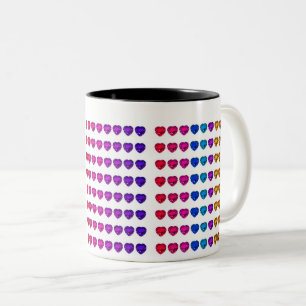 Taza Bicolor Colorido Patrón cardíaco piedras en el corazón