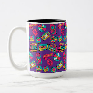 Taza Bicolor Colorido Retro Brillante de los 90