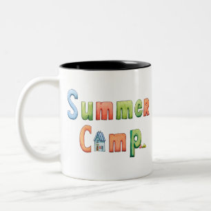Taza Bicolor Colorido Summer Camp texto para aventura al aire l