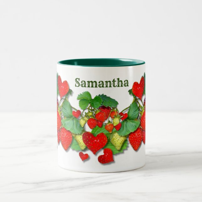 Taza Bicolor Colorous Strawberries Personalizado personalizado  (Centro)