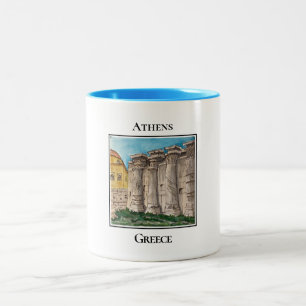 Taza Bicolor Columnas de la biblioteca de Adrián, Atenas, Greci