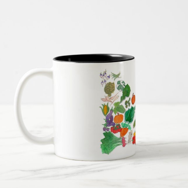 Taza Bicolor Coma sus Veggies (el vegano vegetal del (Izquierda)
