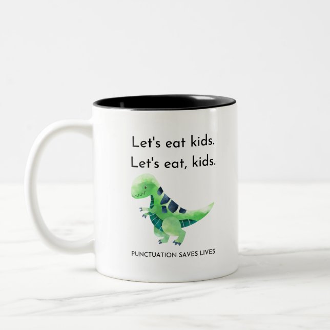 Taza Bicolor Comamos niños. Comamos, niños. (Izquierda)