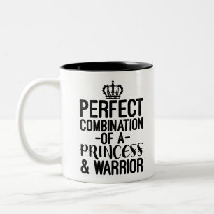 Taza Bicolor Combinación Perfecta De Una Princesa Y Un Guerrer