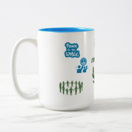 TAZA BICOLOR COMBO BLANCO AZUL PAZ MUNDIAL 15 OZ. SORBO DE PAZ