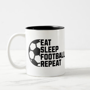 Taza Bicolor Come Dormir Fútbol Repetir – Deportes Mínimos