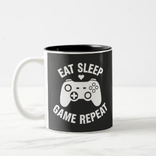 Taza Bicolor Come Jugar Duerme Repite - Diseño Divertido de Cit
