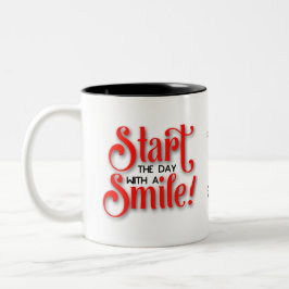 Taza Bicolor Comenzar el día con una sonrisa personalizada