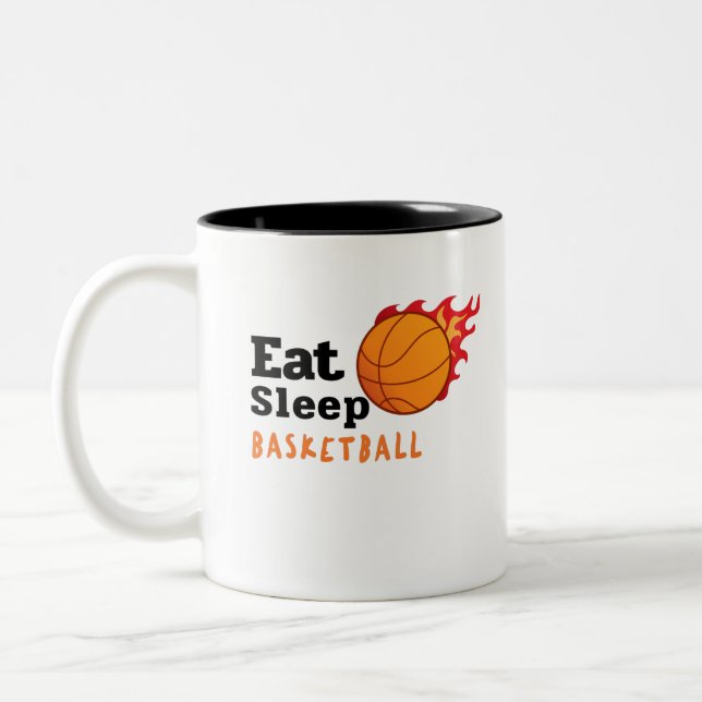 Taza Bicolor Comer Dormir Baloncesto (Izquierda)