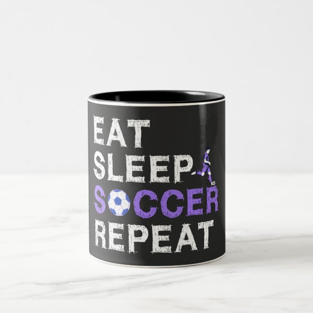 Taza Bicolor Comer+Dormir+fútbol+Repetir (Centro)