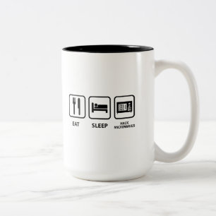 Taza Bicolor Comer Dormir Hackear Microondas