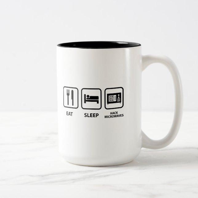 Taza Bicolor Comer Dormir Hackear Microondas (Derecha)