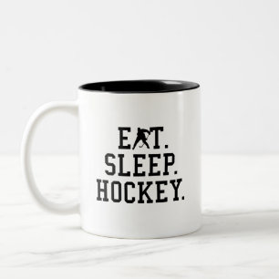 Taza Bicolor Comer Dormir Hockey - Amantes del Hockey