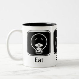 Taza Bicolor Comer, dormir, jugar