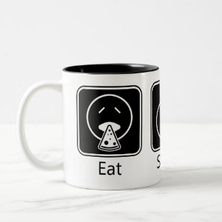 Taza Bicolor Comer, dormir, jugar