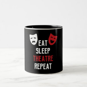 Taza Bicolor Comer el teatro de sueño repetir regalo de teatro 