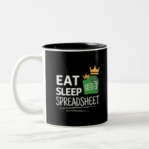 Taza Bicolor Comer Hoja De Cálculo De Dormir De Dos Tonos De Ca