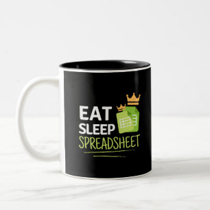 Taza Bicolor Comer Hoja De Cálculo De Dormir De Dos Tonos De Ca