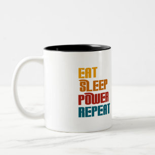 Taza Bicolor Comer la repetición de la potencia del sueño diver