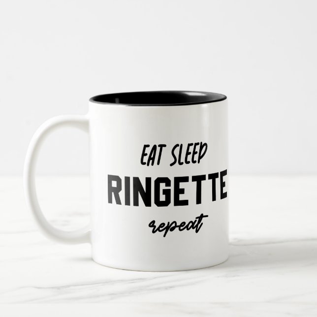 Taza Bicolor Comer Ringette Sleep Repetir Ringette Player Regal (Izquierda)