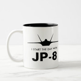 Taza Bicolor Comience el día con JP-8 Raptor F-22 Mug
