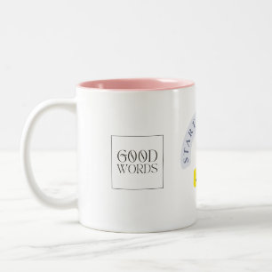 Taza Bicolor Comienza tu día con una sonrisa - Disfruta cada si