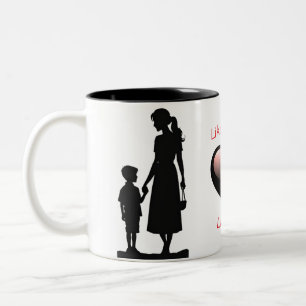 Taza Bicolor Como Madre Como Hijo Silhouette 11 oz Mug