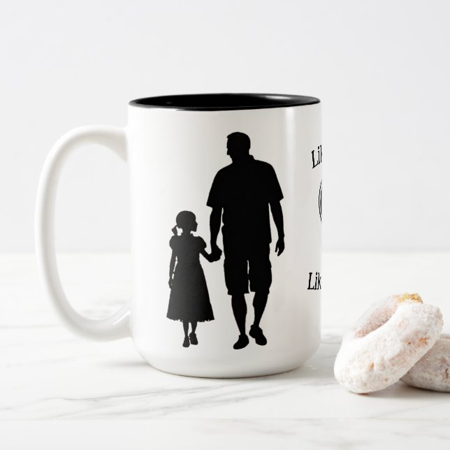 Taza Bicolor Como padre como hija 15 oz (Con donut)