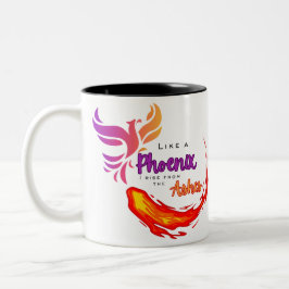Taza Bicolor Como un Fénix que me levanto de las cenizas