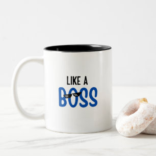 Taza Bicolor Como un jefe divertido lindo tendencia cita, regal