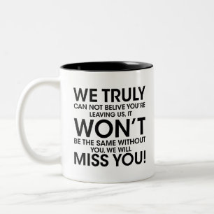 Taza Bicolor Compañero de trabajo que se va para mujeres, regal