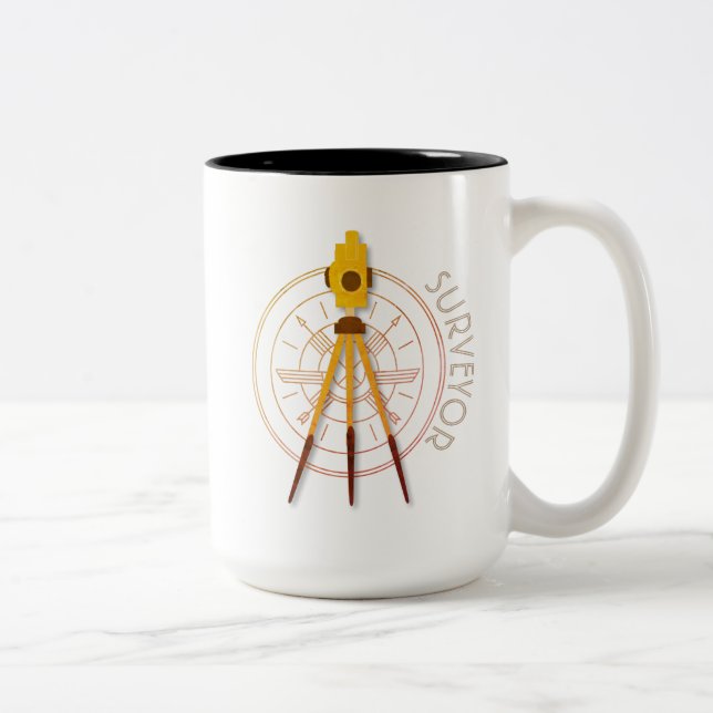 Taza Bicolor Compás del topógrafo de la tierra (Derecha)