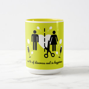 Taza Bicolor Compasión de sobrevivientes del Divorcio Gracioso