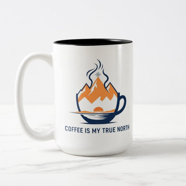 Taza Bicolor Compass Coffee  (Izquierda)