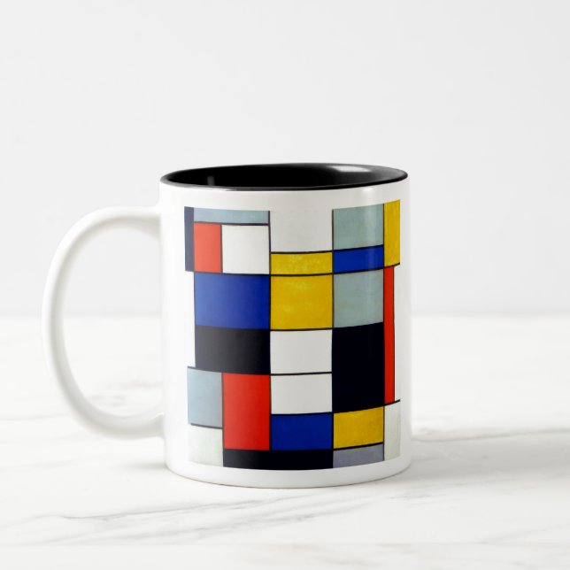 Taza Bicolor Composición A de mondrian piet (Izquierda)