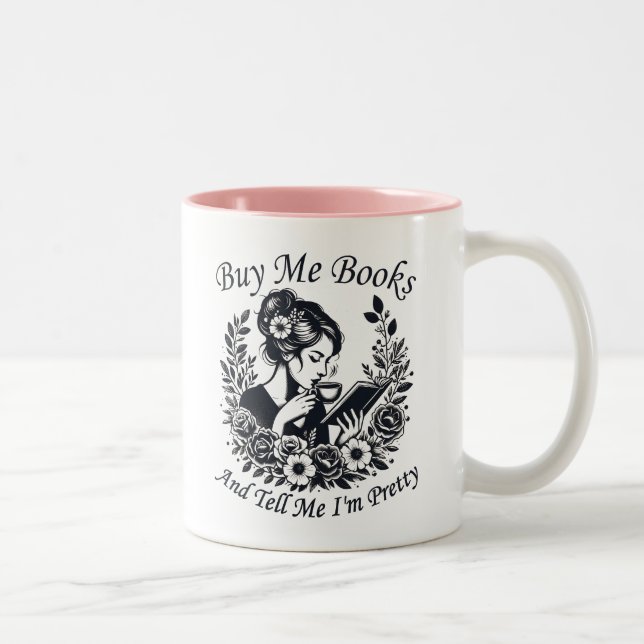 Taza Bicolor Comprarme libros y decirme que soy Bonito (Derecha)