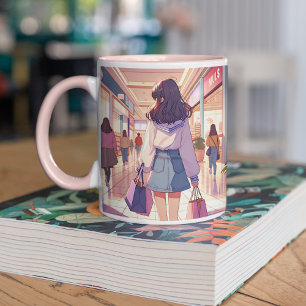 Taza Bicolor Compras de Anime Chica