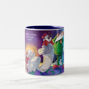 Taza Bicolor Compruébelo dos veces Santa