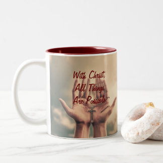 Taza Bicolor Con Cristo, Café Mug