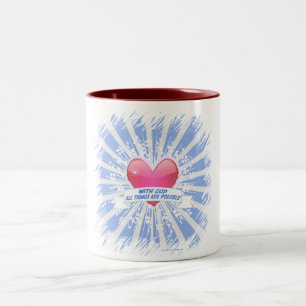 Taza Bicolor Con Dios todas las cosas posibles