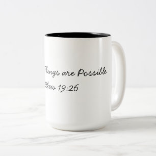 Taza Bicolor Con Dios Todas las Cosas Son Posibles