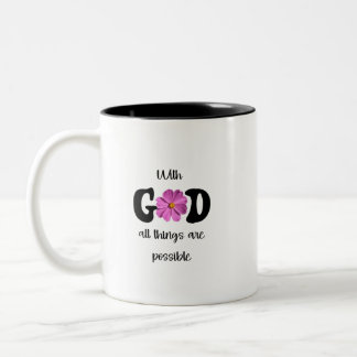 Taza Bicolor Con Dios todas las cosas son posibles.