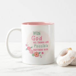 Taza Bicolor Con Dios todas las cosas son posibles - Mateo 19:2