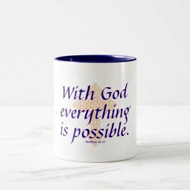 Taza Bicolor Con Dios todo es posible - Mug (Centro)